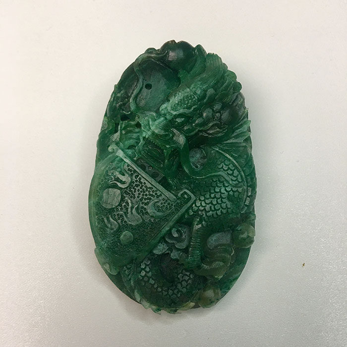 Unique Jade Pendant Dragon Superior Class Sky Blue Old Stock Natural Jade Dragon Walking World Men's Life Protection Solo Mountain Jade Pendant