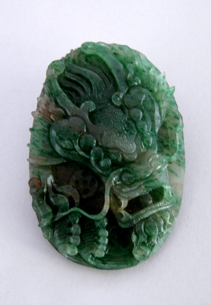 Dushan jade pendant dragon superior grade sky blue old material dragon line world men's life year amulet Nanyang duyu pendant