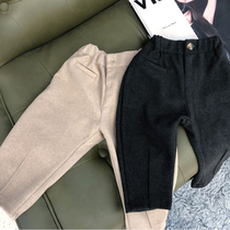2021 autumn new boys casual pants children's tweed Korean children's clothing PP slack pants casual pants