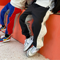 2022 spring new boy stitching thin sports pants Korean children's pants thin straight-through closing pants