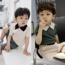 Wowow Original Korean Children's Wear 2021 Summer New Mesh Knitted POLO Shirt Boys Ice Silk Short Sleeve Breathable T-Shirt
