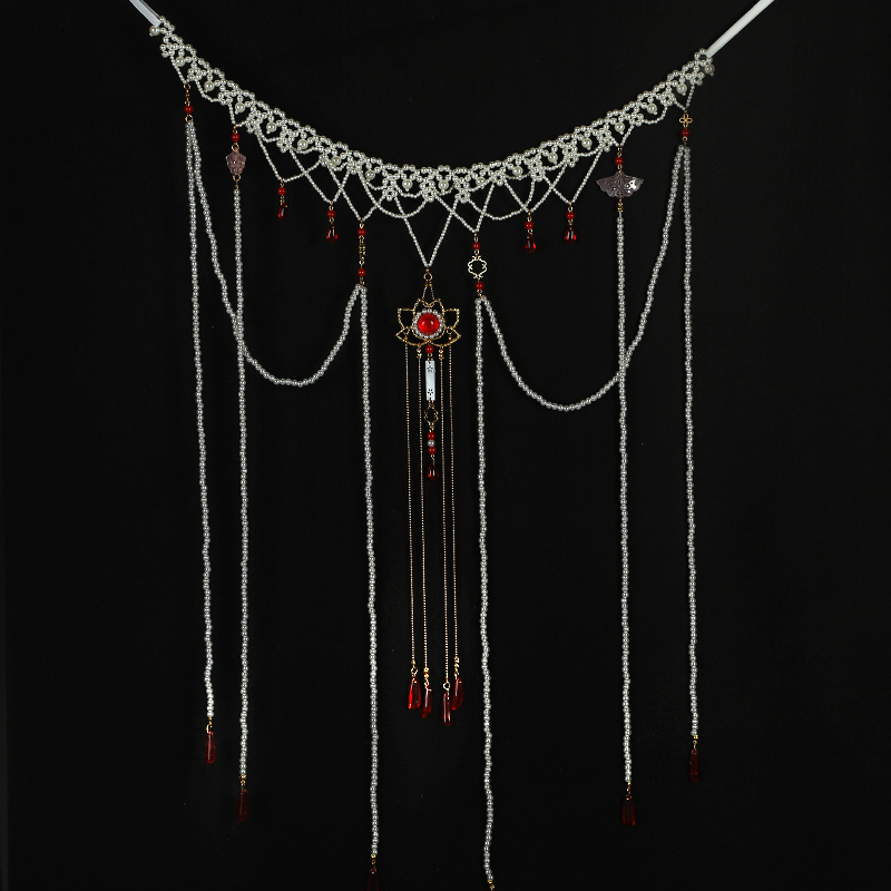 Han clothing long stream of long stream of Su pearl tailored pie dress retro flatgown accessories written accessories spot