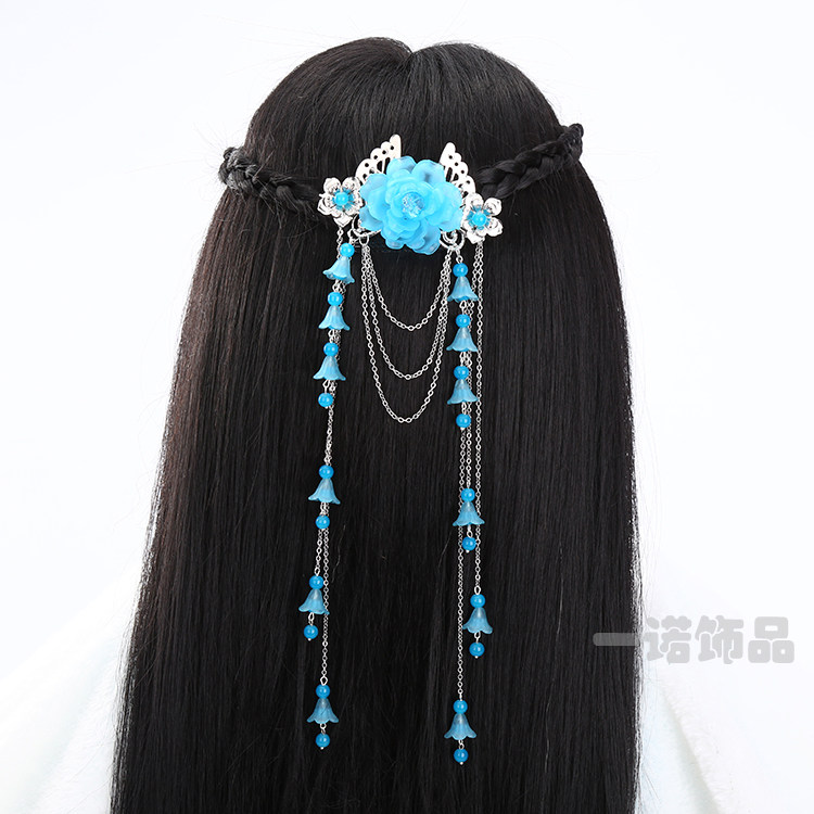 全新款儿童韩版结发夹女童额头假发辫子小公主古装头饰品