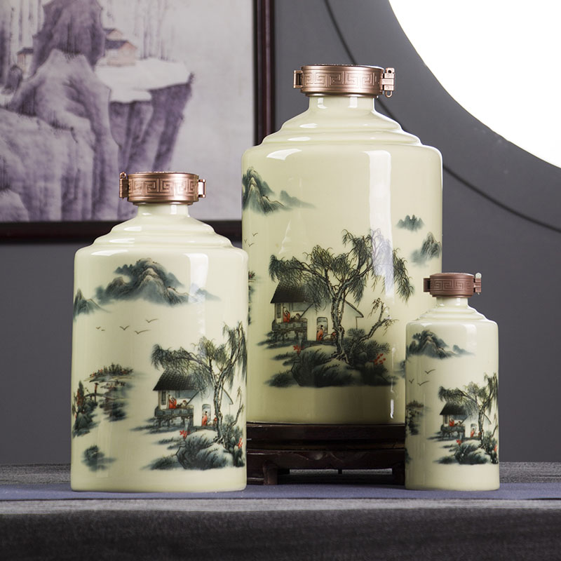 Jingdezhen ceramic bubble wine bottle empty bottle 1 catty 3 catties 10 catties 5 catties wine jar wine tank household wine pot sealed wine tank