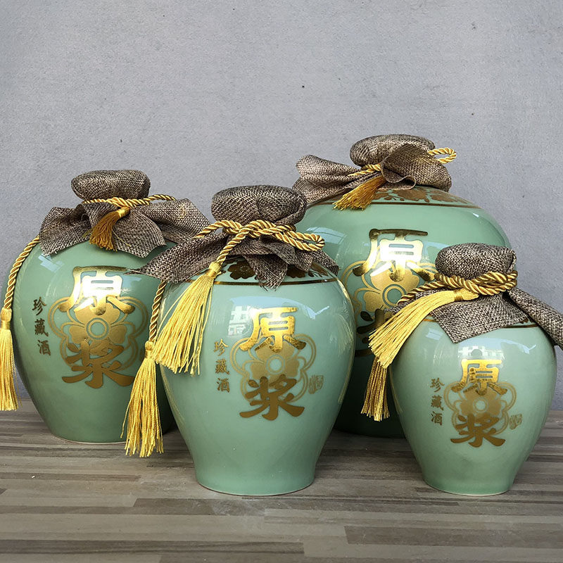 Jingdezhen ceramic wine bottle empty bottle 1 catty 2 catties 3 catties 5 catties 10 catties wine tank household sealed wine storage pot soaking wine jar