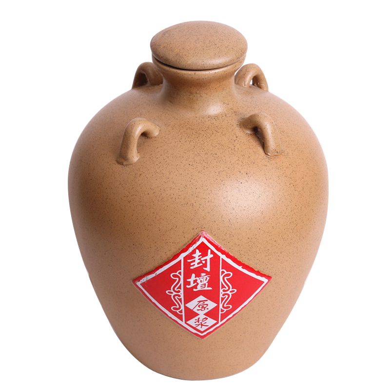 Bốn tai gốm sứ cổ chai niêm phong rỗng hông bình rượu với bình rượu chứa đầy rượu lỏng 1 kg 3 kg nạp 5 kg ly rượu vang đỏ đẹp