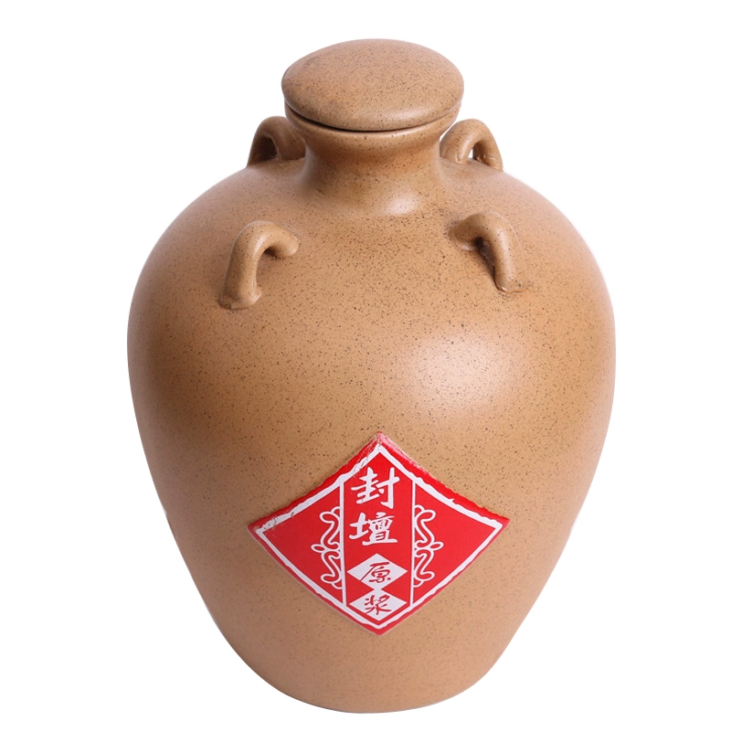 Bốn tai gốm sứ cổ chai niêm phong rỗng hông bình rượu với bình rượu chứa đầy rượu lỏng 1 kg 3 kg nạp 5 kg giá đỡ rượu vang