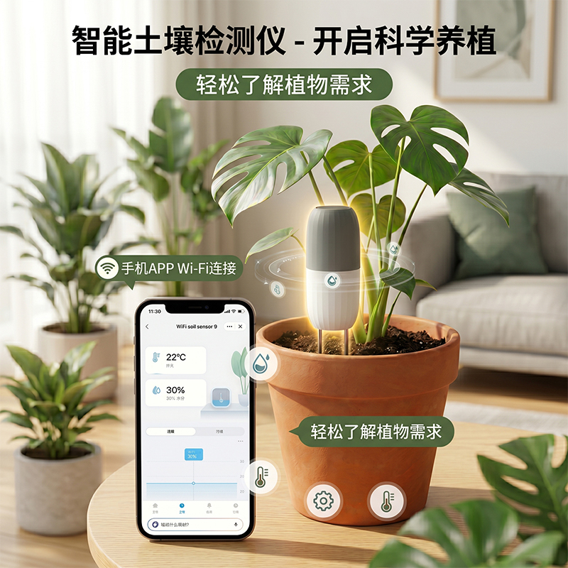 Wifi Soil Temperature and Humidity Sensor Tuya Tuya Linkage Automatic Watering Wireless Hygrometer Soil Detector