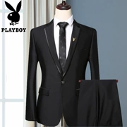 Playboy phù hợp với nam giới phù hợp với doanh nghiệp thanh niên tự canh tác mặc giản dị chú rể chú rể chú rể váy cưới