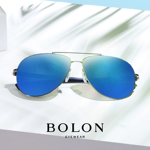 Bolon Tyrannosaurus Polarizer Color Sunglasses Мужские ретро -жабы зеркальные металлические солнцезащитные очки BL2362