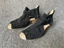 37 5-yard genuine leather casual shoes hollowed-out and breathable womens shoes