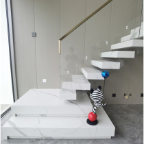 Beijing glass handrails tempered ultra-white stairs solid wood steps custom guardrails fences lofts internet celebrity railings and columns