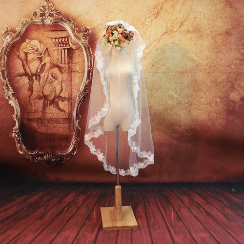 Знаменитая невеста свадьба свадебные свадебные коврики белые кружевные кружевы 1,5 метра свадебная мандаринская короткая 021