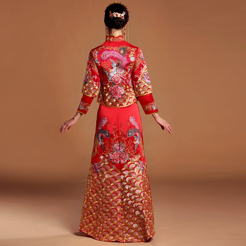 名门新娘 Свадебное платье, вечернее платье для невесты, дракон и феникс, 2018