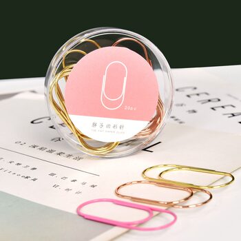 Creative Cute Chubby Paper Clip Large Rose Gold Bookmark Paper Clip Gold Paper Clip Bookmark Clip for Office Use