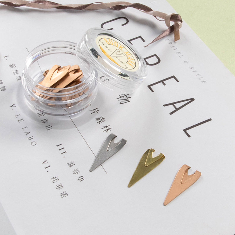 Creative water drop shape metal bookmark holder Chinese style stainless steel learning and office materials organizing cultural and creative stationery