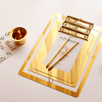 Stainless Steel File Plywood Restaurant Hotel Menu Board Clip Scandinavian ins Writing Board Office Stationery Writing Pad