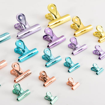 Creative Water Drop Clip Stationery Metal Stainless Steel Electroplated Long Tail Clip Dovetail Clip Document Storage Ticket Clip Office
