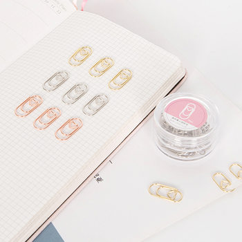 Creative Cute Mini Heart-Shaped Paper Clips Small Cute Rose Gold Bookmarks Gold Paper Clips Storage