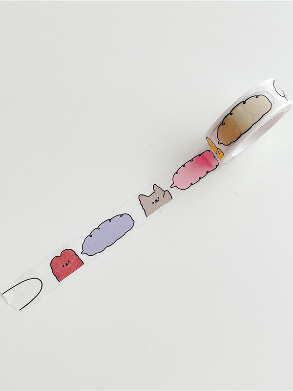 Copyright ins style Japanese paper tape wine bottle chain geometric color hand account material sticker tape