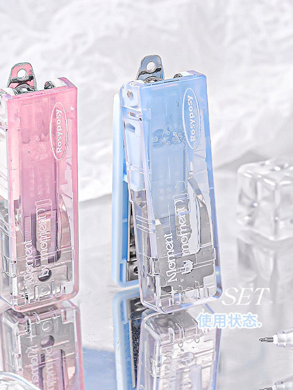 RosyPosy high-looking stapler 10-pin gradient folding stapler portable mini small student stationery