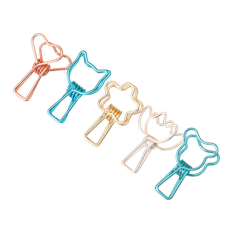Creative metal color small clip, hand ledger, small book clip, creative stationery office clip, bill long tail clip, cute