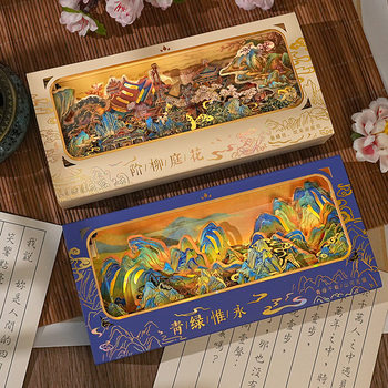 Chinese-Style Metal Bookmark Light-Up Gift Box, Atmospheric Gift, Ancient-Style Gift Box, Cultural and Creative Souvenirs, Chinese Trend Student Gift