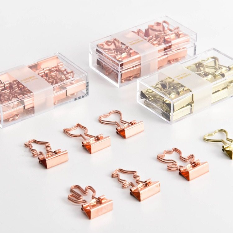 Cute clip stationery high-looking creative rose gold long tail clip small ticket holder swallowtail clip for office students