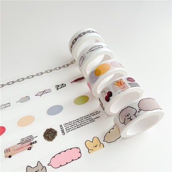 [ 5m ] Copyright Style Ins-Style Washi Tape with Geometric Colorful Bottle Chain Design for Journaling and Scrapbooking