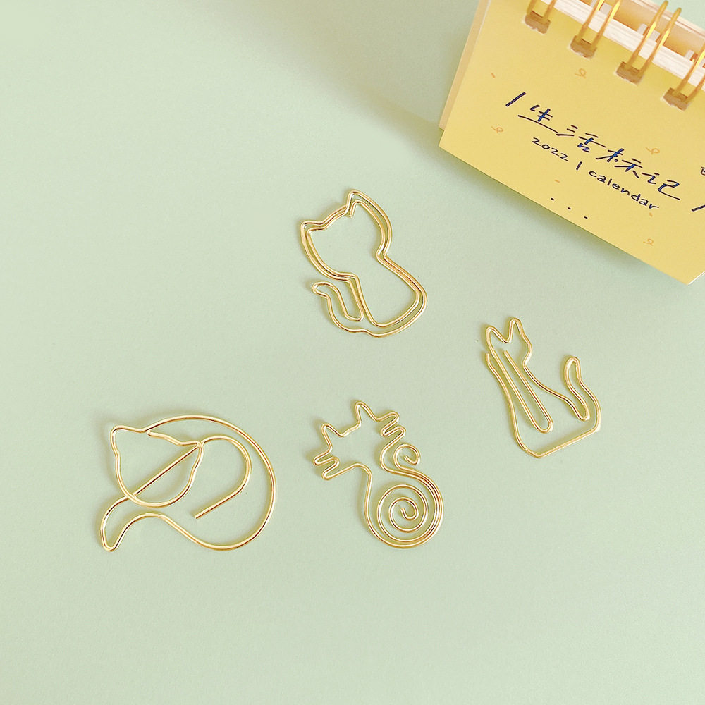 Cartoon cat paper clips, various shapes, kitten paper clips, cute creative special-shaped paper clips, handbook storage