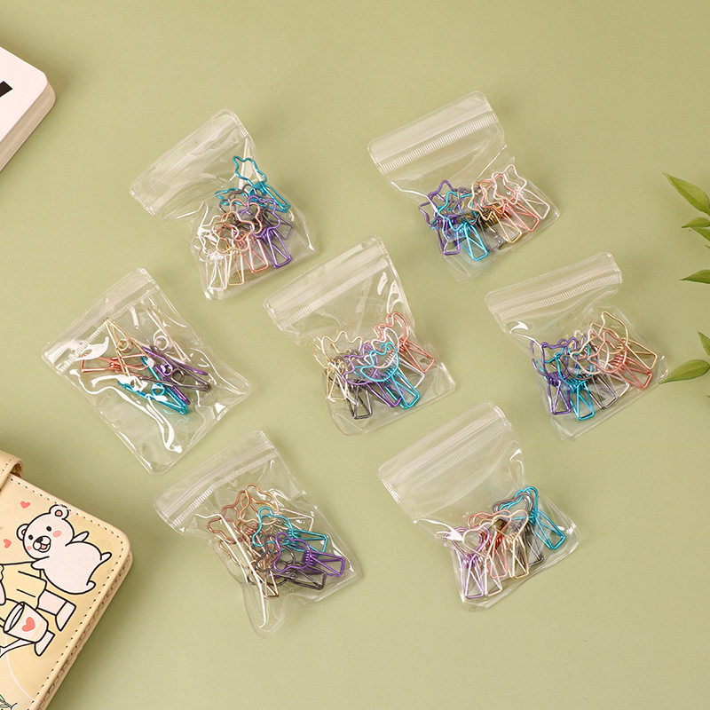 Creative metal color small clip, hand ledger, small book clip, creative stationery office clip, bill long tail clip, cute