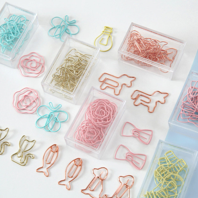 Cartoon metal paper clips, colorful special-shaped bookmarks, male paper clips, creative animal-shaped paper clips