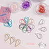 Creative metal water drop shaped paper clips, cute golden paper clips, office supplies, special-shaped bookmarks, clips