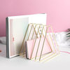 Retractable iron elastic bookshelf creative ins office electroplated metal desktop book holder reliable as a bookshelf