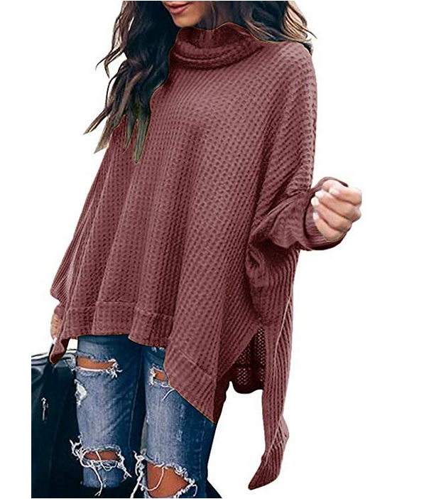 High-Neck Long-Sleeved Irregular Blouse NSYF28236