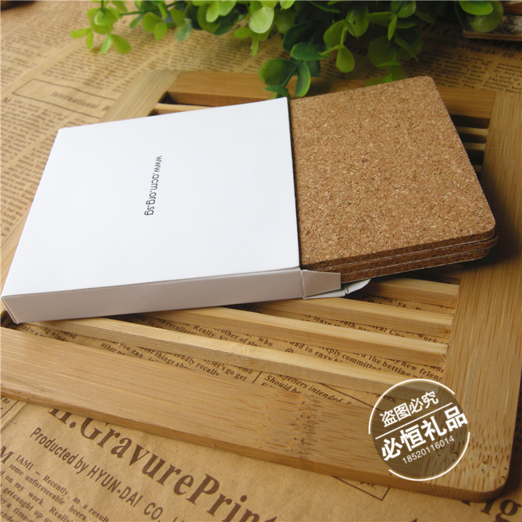 Water absorption cardboard cup cup Cut Custom Box printer manufacturer cork cup pad custom factory waterproof anti - slip cup cup mat