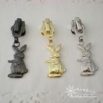 Metal zipper head luggage clothing DIY accessories accessories No. 3 5 zipper slider pull lock rabbit