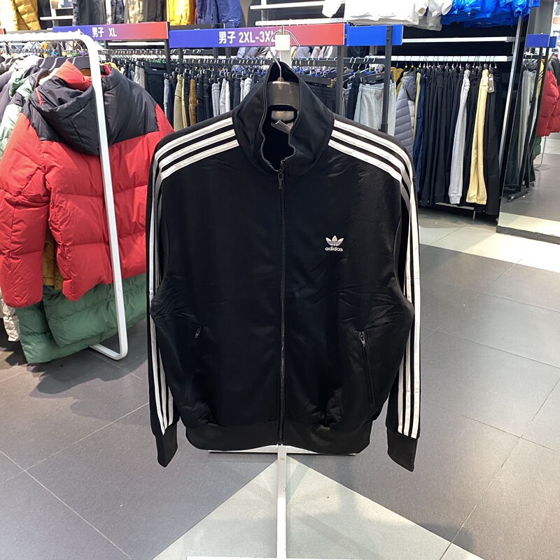 Authentic Adidas Adidas Originals 2025 Men's Striped Zipper Stand Collar Jacket Ij7058 Kb2466