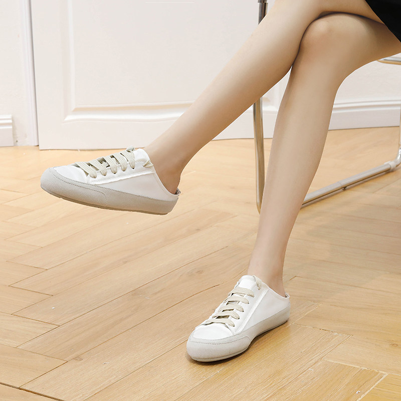 Spanish Satin Shoes 2022 New Lazy Baotou Half Slippers Women's Summer Outer Wear Temperament Casual Women's Sandals and Slippers