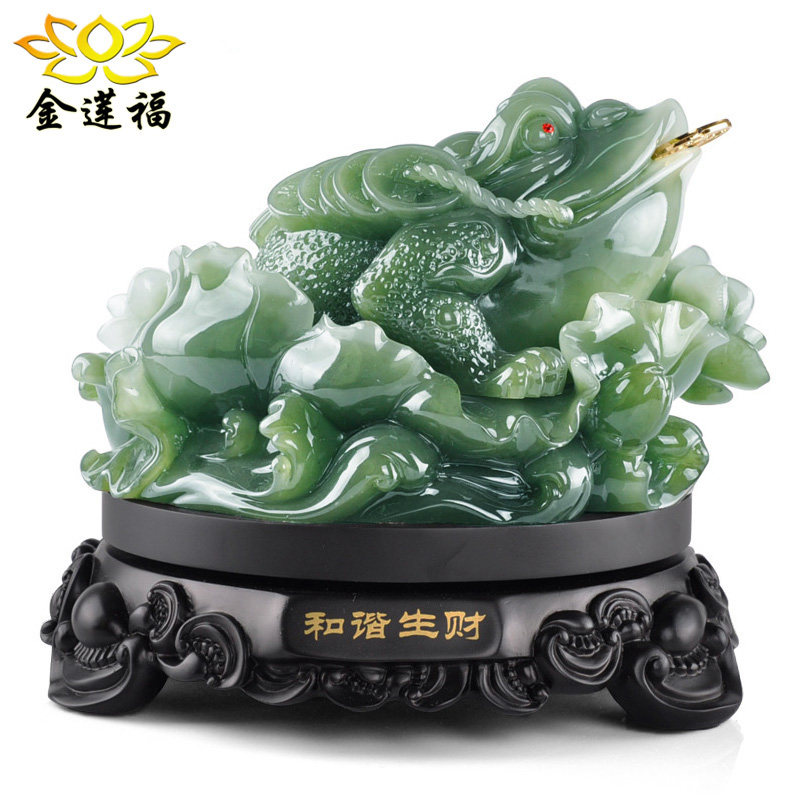 Golden toad lucky ornaments three-legged resin toad large bar living room office decorations Store opening gifts