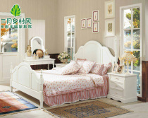 Solid wood idyllic style American-style Korean bed English-style Inn Angels lovers Double big bed March Country wind