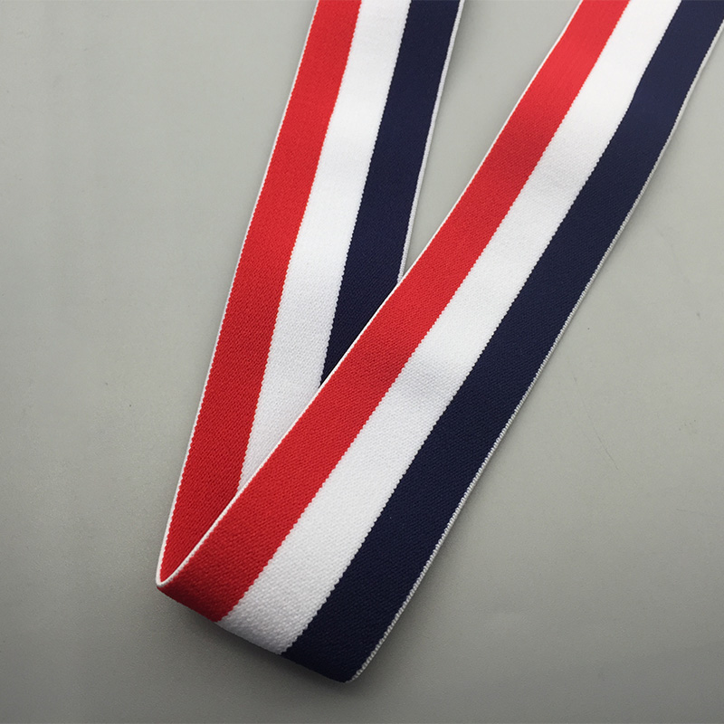 high quality 4cm red white blue color striped elastic band jacquard nylon sports pants belt oak accessories