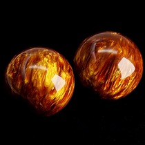 Golden silk sea Willow rehabilitation middle-aged elderly health care handball beeswax hand play fitness ball solid play Amber hand ball