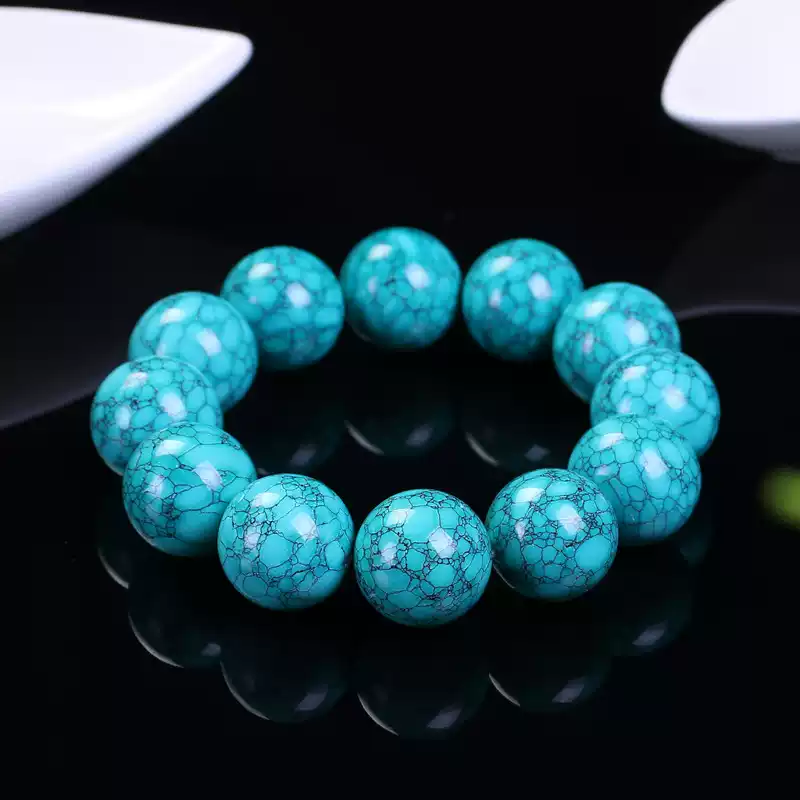 菜籽黄蒙古高瓷铁线绿松石手串108颗盘玩文玩级手链散珠配饰