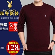 Playboy nam áo len cashmere cổ tròn màu trung niên mùa thu và mùa đông dày áo len mới dệt kim áo len nam