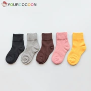 Vớ cotton cho bé trai và bé gái vớ cotton mùa xuân và mùa thu Phiên bản Hàn Quốc của ống vớ học sinh hoang dã 1-3-5-7-9 tuổi