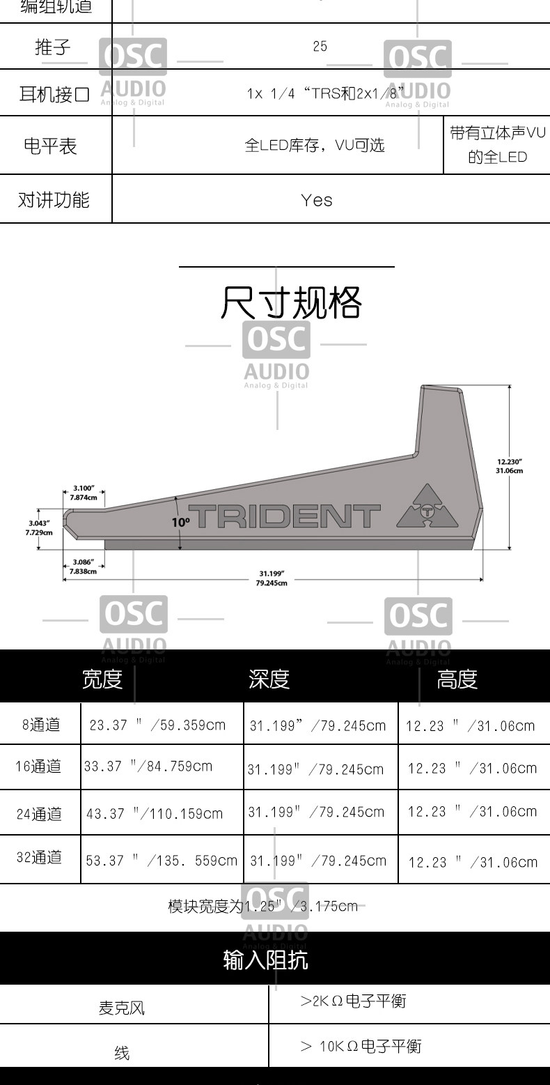 Trident Audio 78系列 7832 162432路模拟调音台控制台
