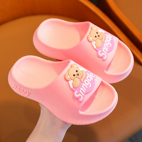 Детские мультяшные слайдеры, летние нескользящие износостойкие тапочки подходит для мужчин и женщин, мягкая подошва