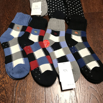 Export Japan Autumn Winter Thickening Warm Home Socks Day List Foreign Trade Original Single Plaid Mid-Bonbon Long Barrel Mens Socks