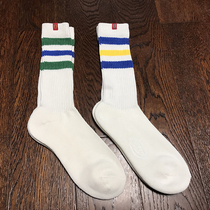 Autumn Winter Street Tide Sign Big Logo Skateboard Sports Pure Color Retro 100 Hitch Mid-Barrel Long Socks Man